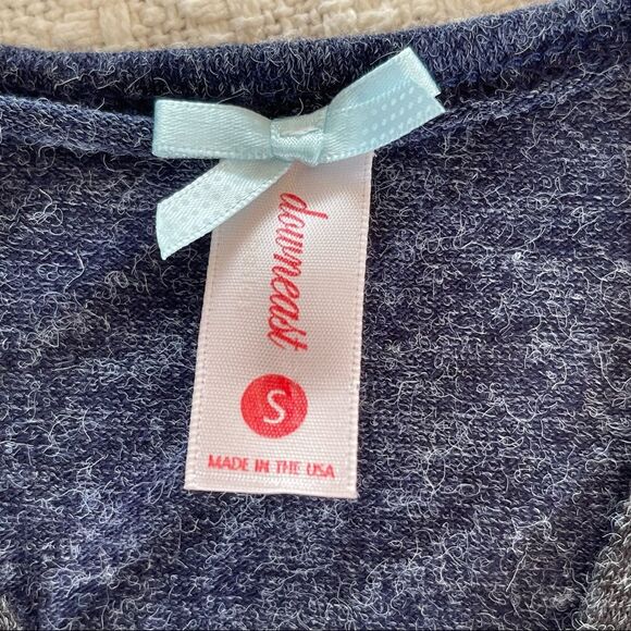 DOWN EAST BASICS navy crisscross angora dress - size S - Picture 3 of 11